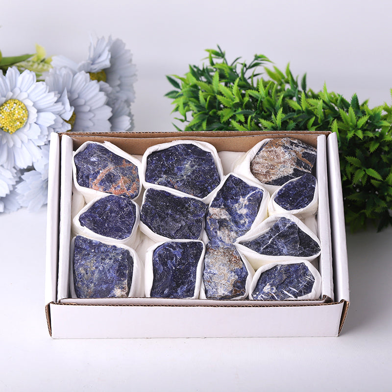 Sodalite Raw Stone Collection Box 5x7 Inches for Calm