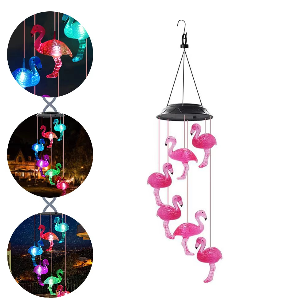 Order Solar Flamingo Wind Chime for Sale - Outdoor Decor