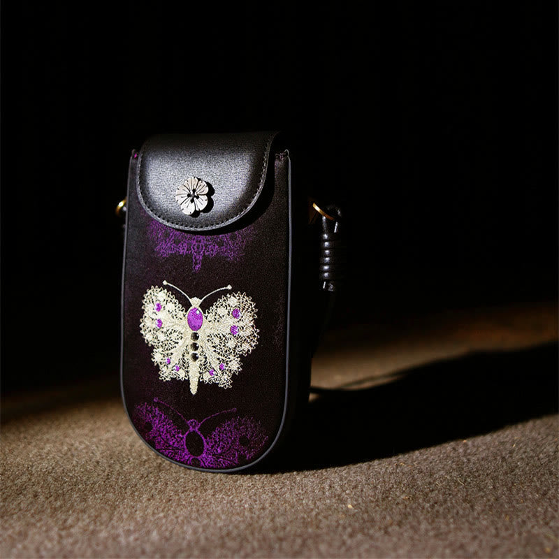 Song Brocade Retro Flower Butterfly Shoulder Bag