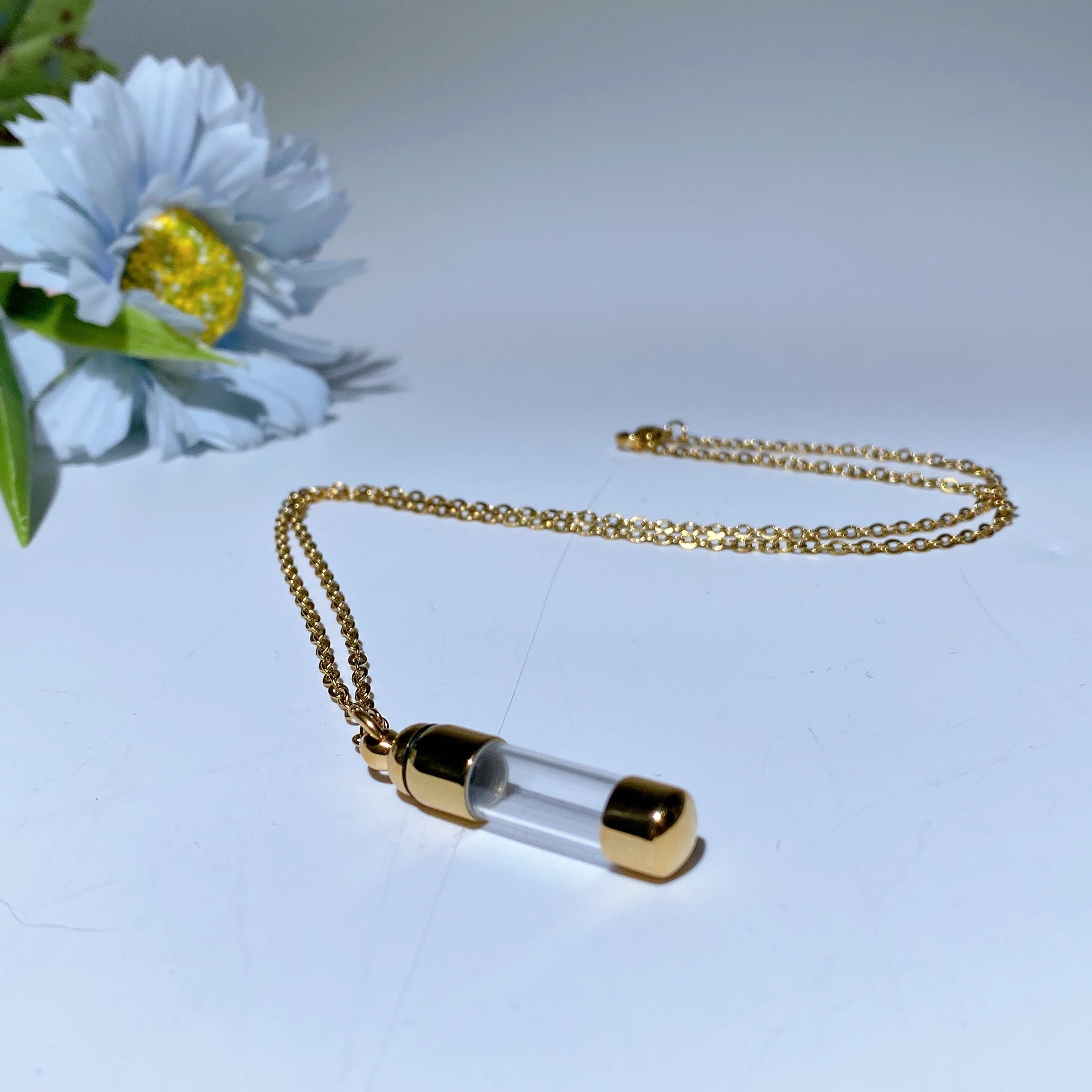 Spiritual Crystal Jar Necklace Black Gold Silver 8mm 11mm