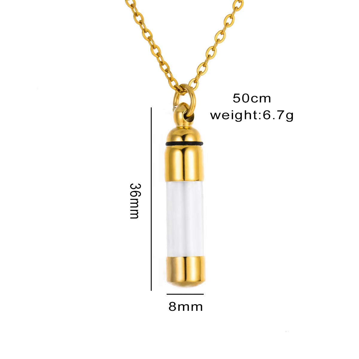 Spiritual Crystal Jar Necklace Black Gold Silver 8mm 11mm