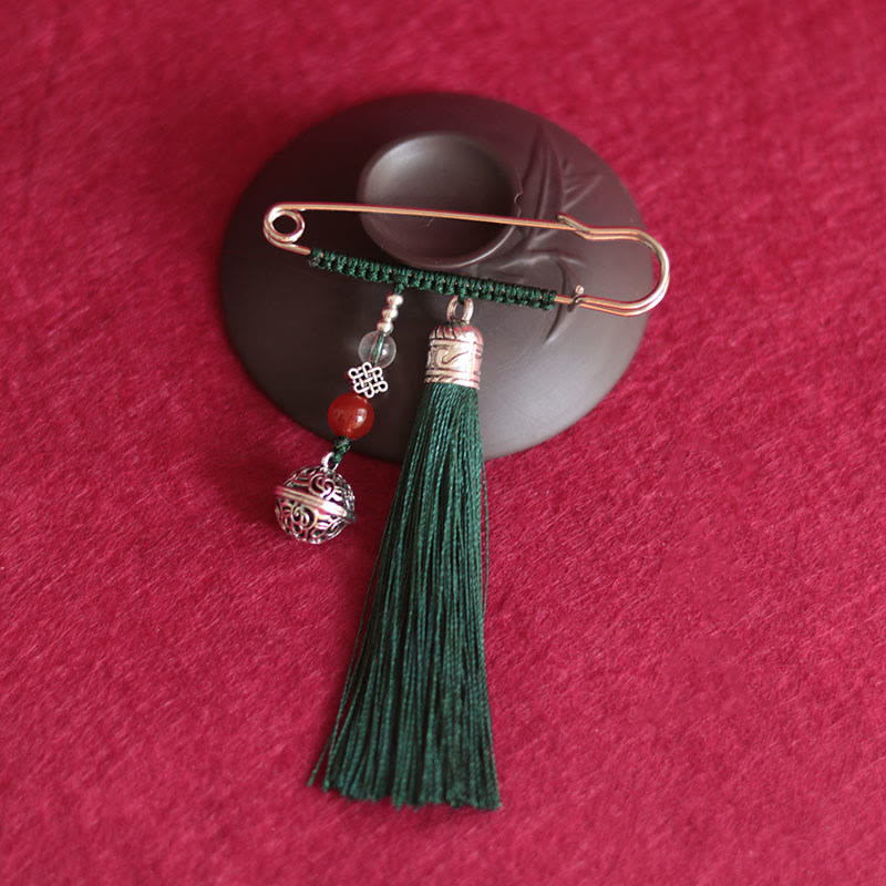 Spiritual Retro Bell Tassels Brooch for Protection & Luck