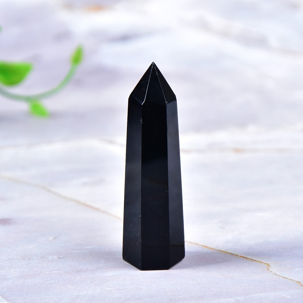 Steadfast Obsidian Crystal Protection Wand