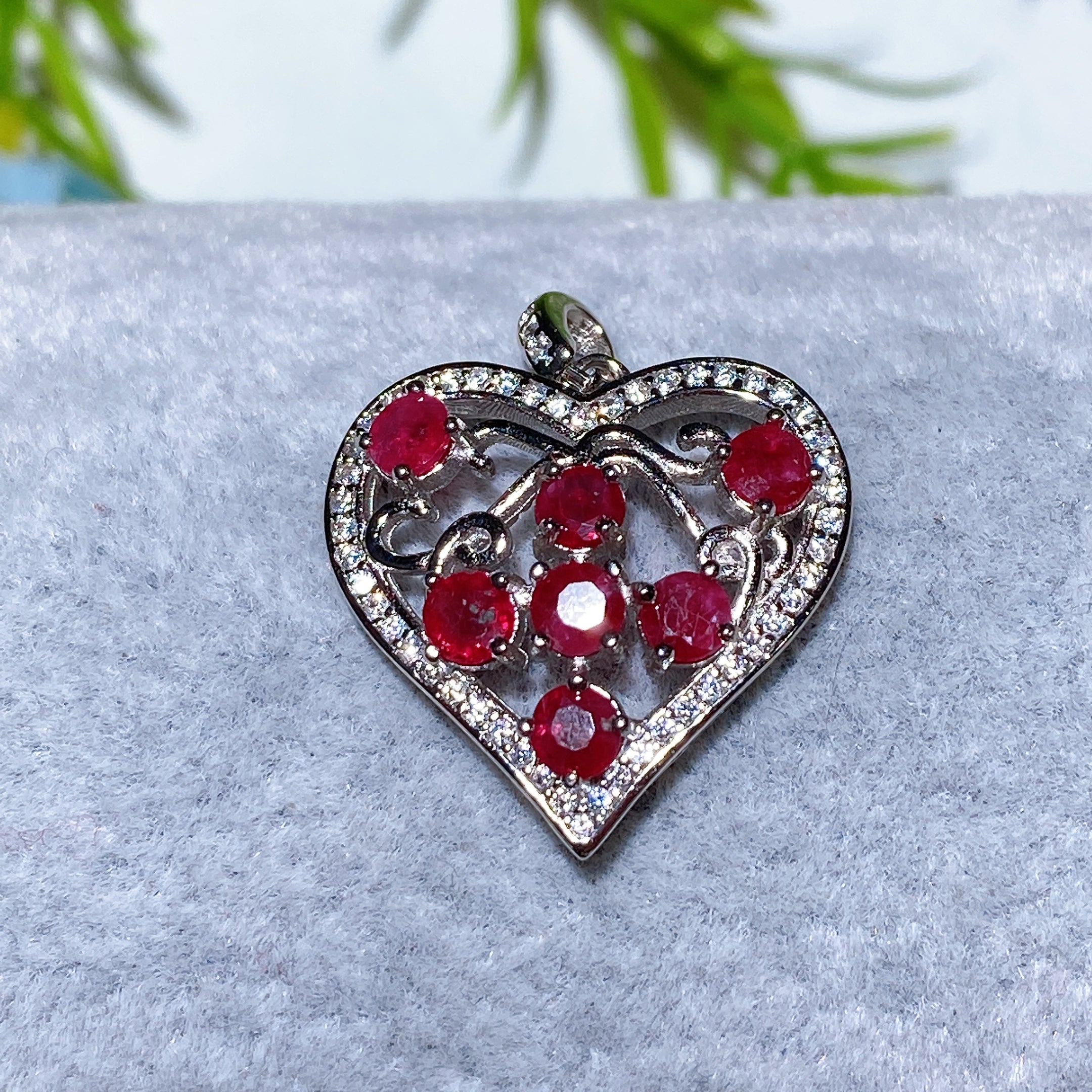 Sterling Silver Clear Quartz Pendant with Healing Crystal Gems