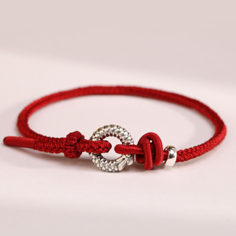 Sterling Silver Dragon Peace Buckle Bracelet