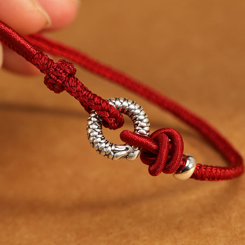 Sterling Silver Dragon Peace Buckle Bracelet