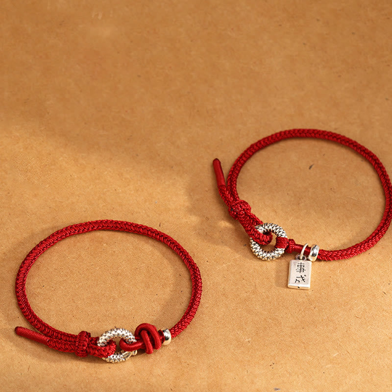 Sterling Silver Dragon Peace Buckle Bracelet