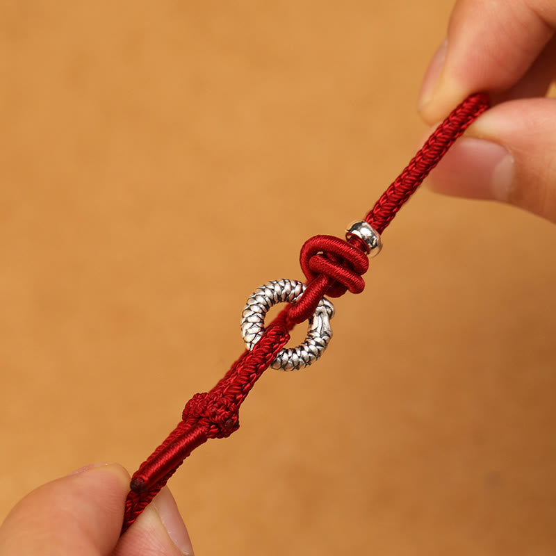 Sterling Silver Dragon Peace Buckle Bracelet