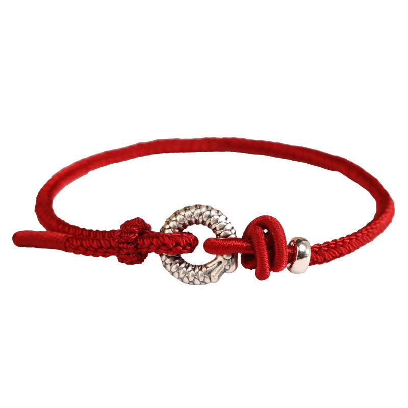 Sterling Silver Dragon Peace Buckle Bracelet