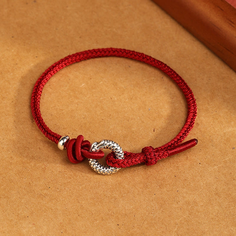 Sterling Silver Dragon Peace Buckle Bracelet