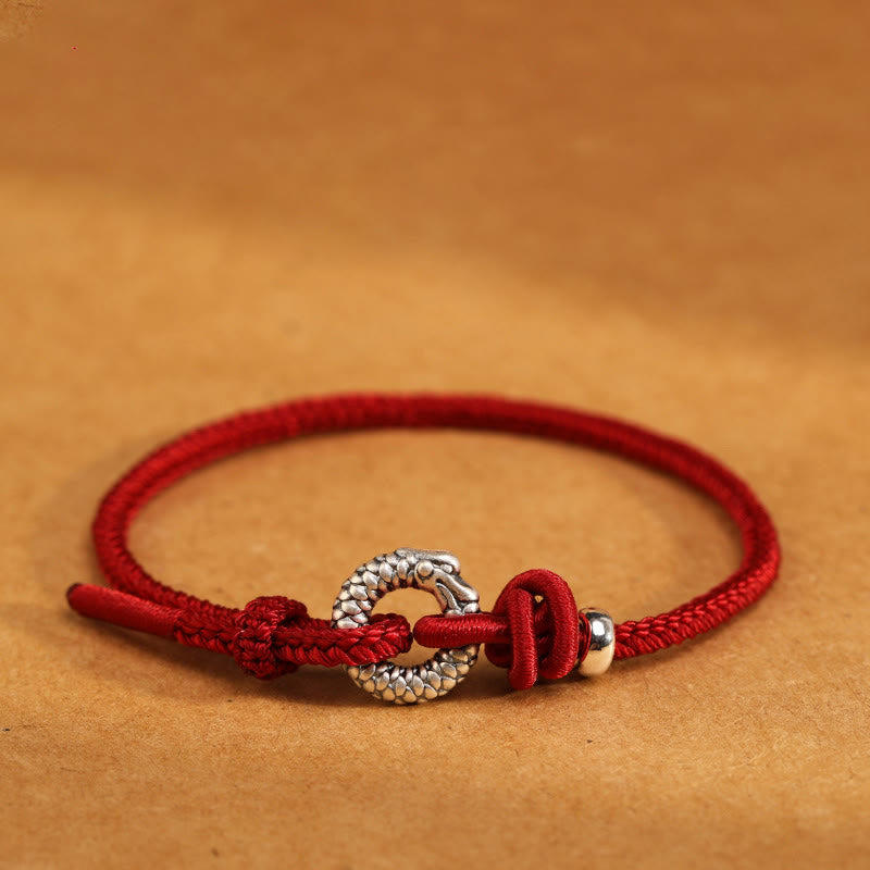 Sterling Silver Dragon Peace Buckle Bracelet