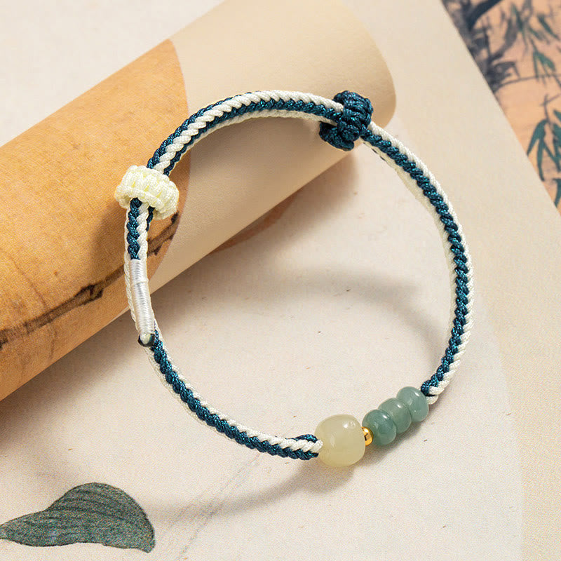Sterling Silver Hetian Jade Abundance Bracelet 20cm