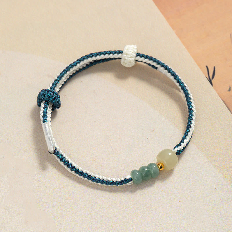 Sterling Silver Hetian Jade Abundance Bracelet 20cm