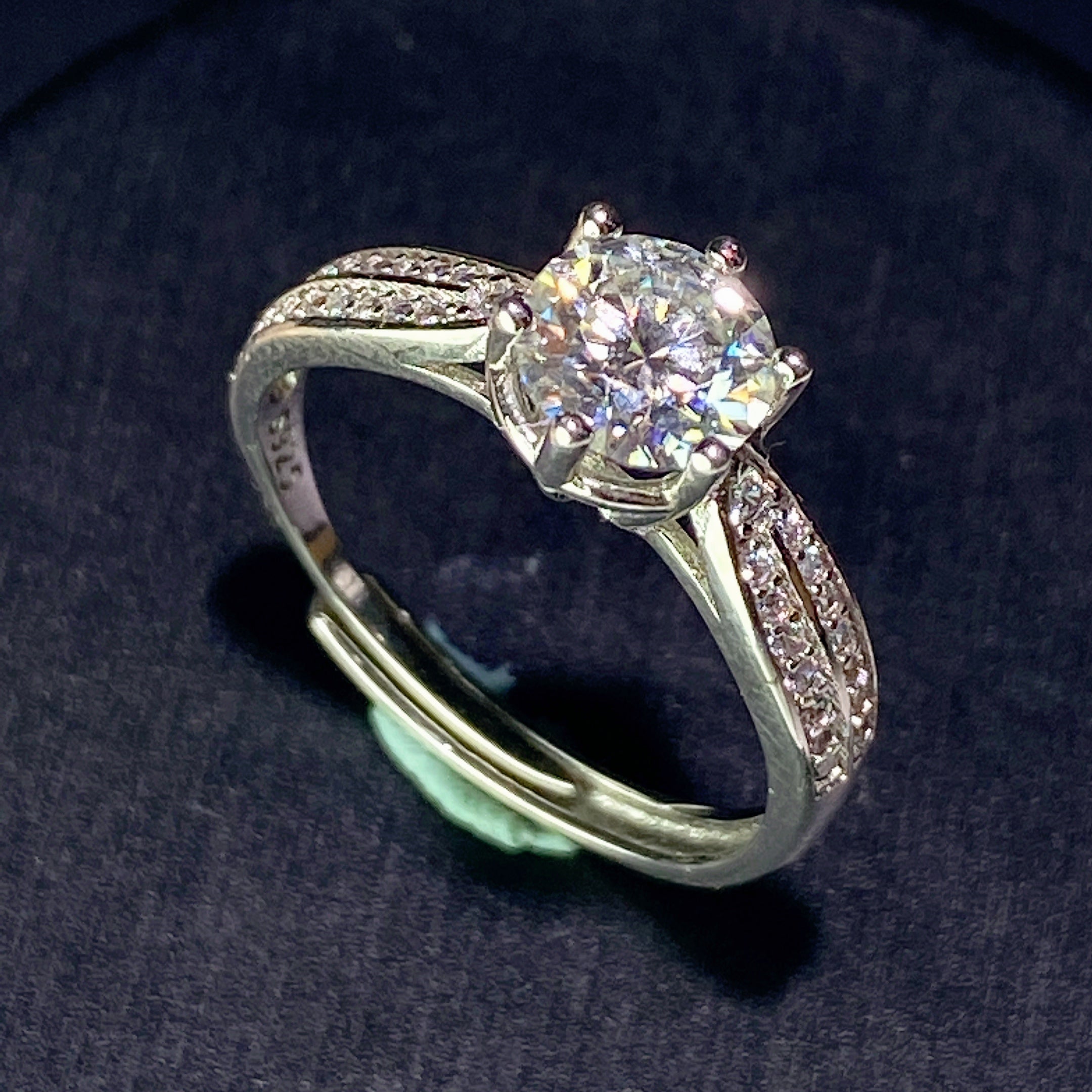 Sterling Silver Moissanite Spiritual Healing Ring 0.5-5ct