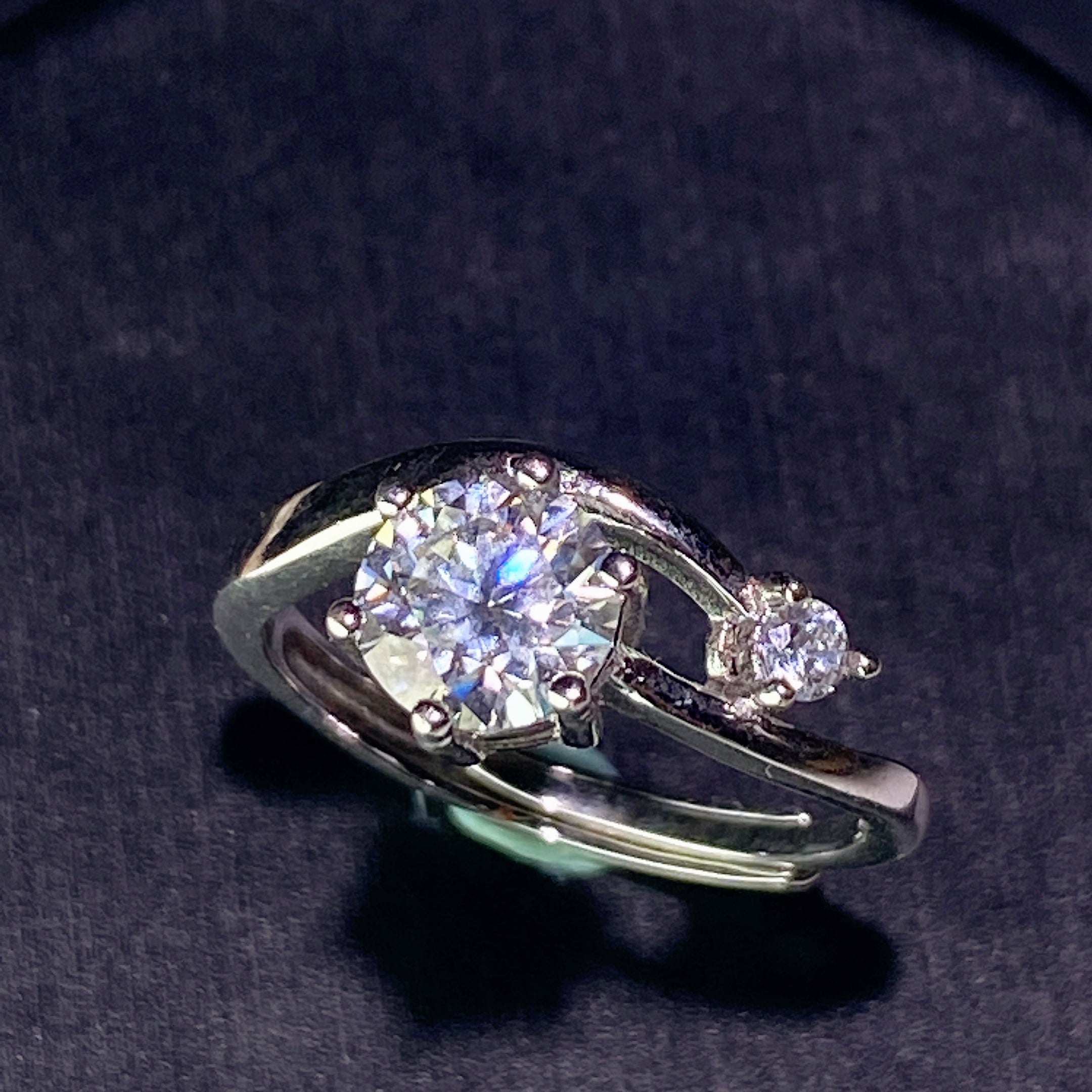 Sterling Silver Moissanite Spiritual Healing Ring 0.5-5ct