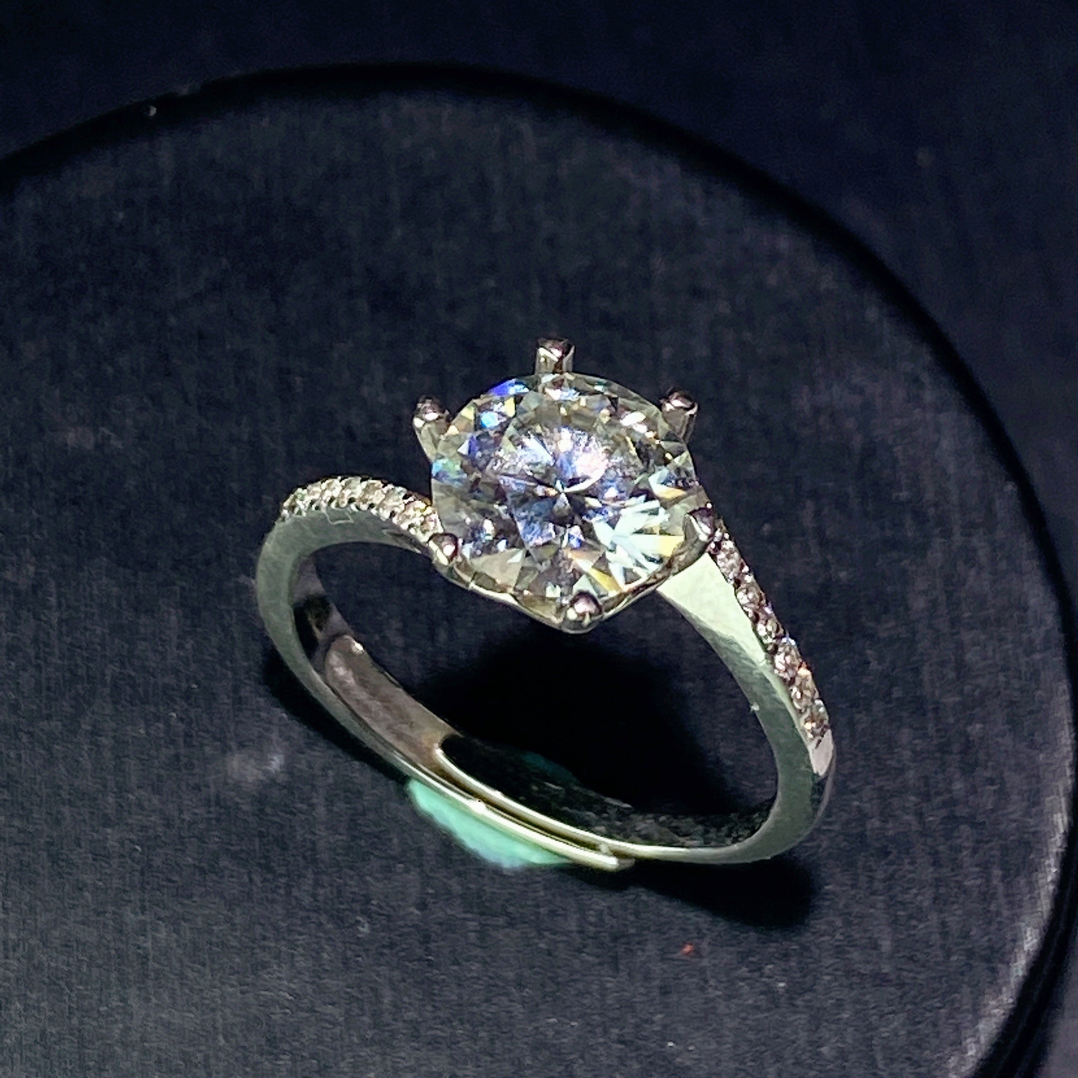 Sterling Silver Moissanite Spiritual Healing Ring 0.5-5ct