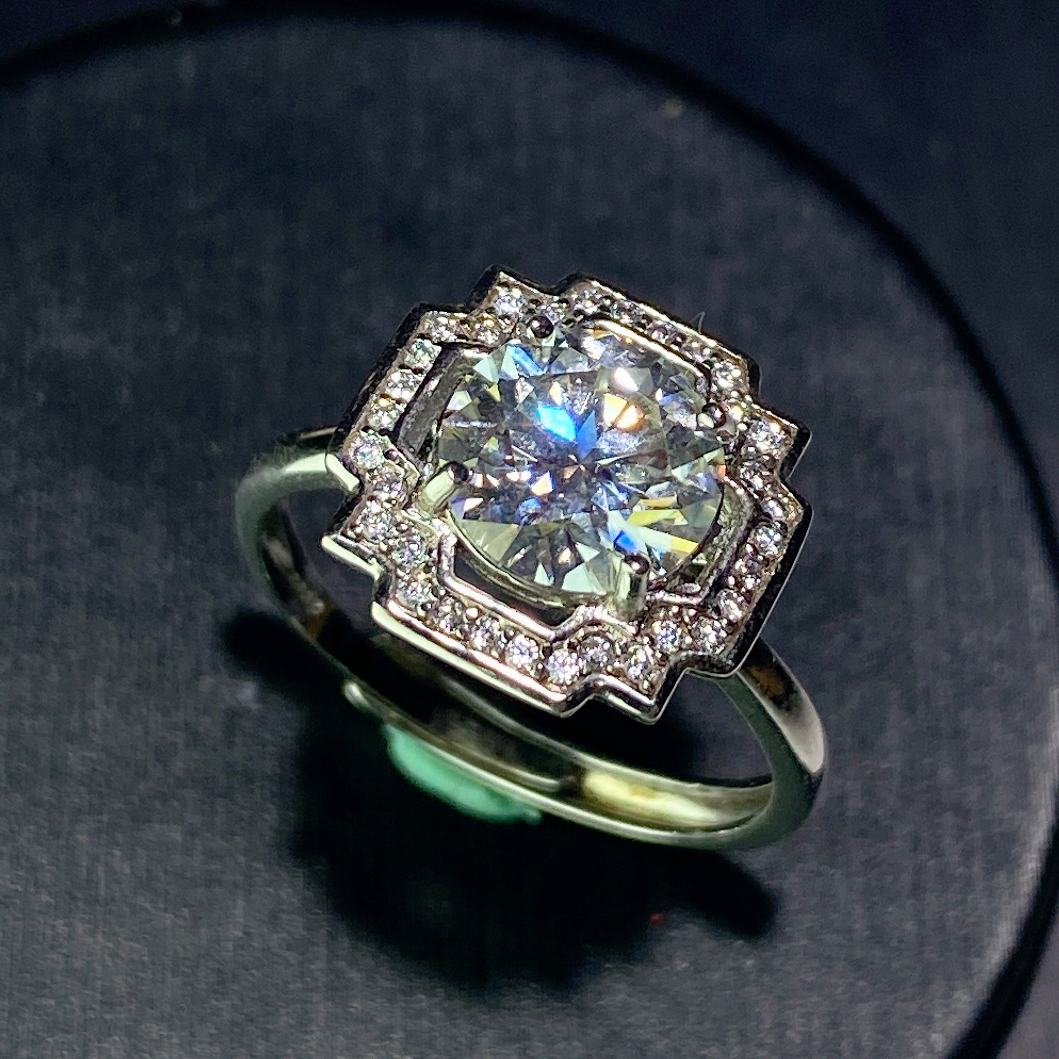 Sterling Silver Moissanite Spiritual Healing Ring 0.5-5ct