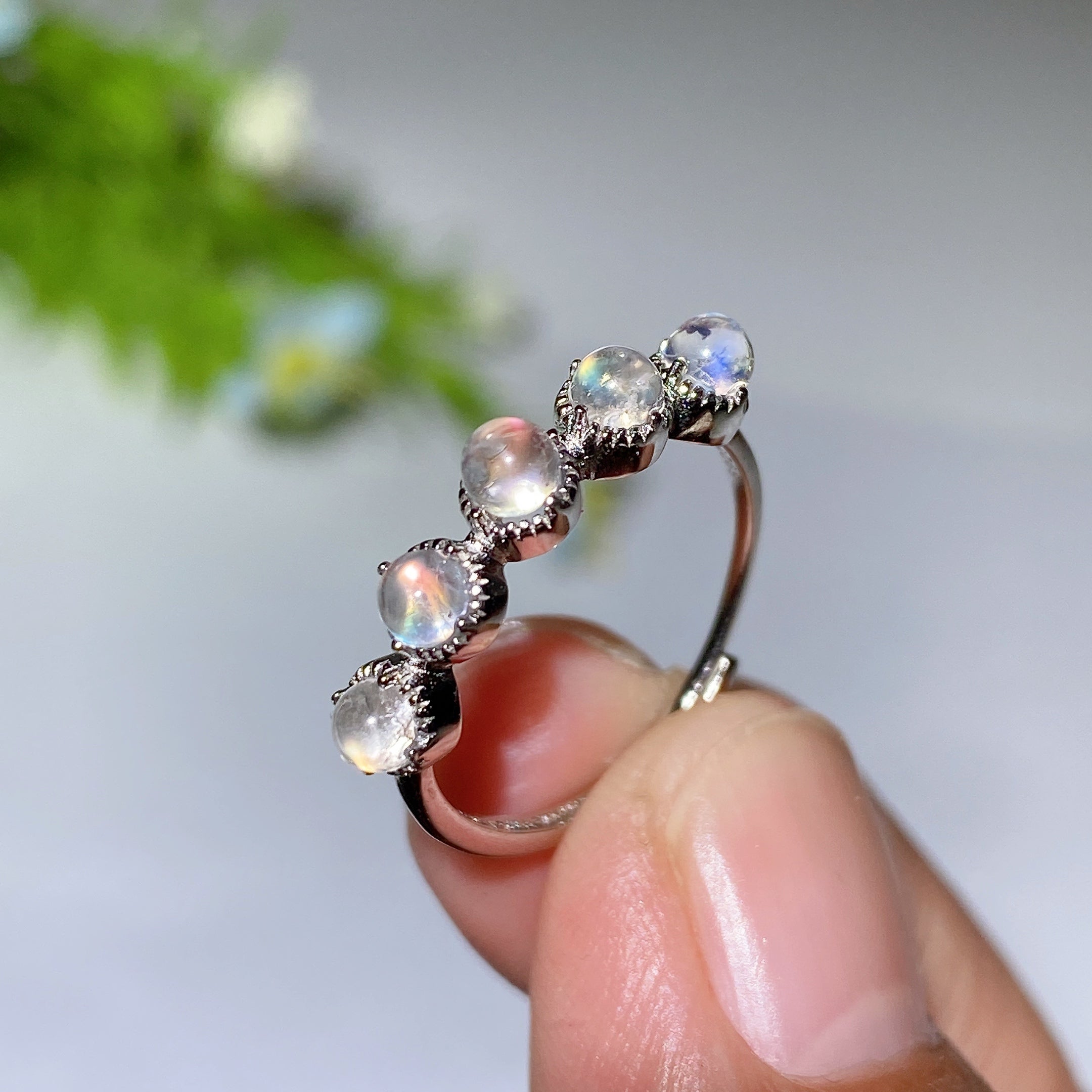 Sterling Silver Moonstone Ring with Healing Properties