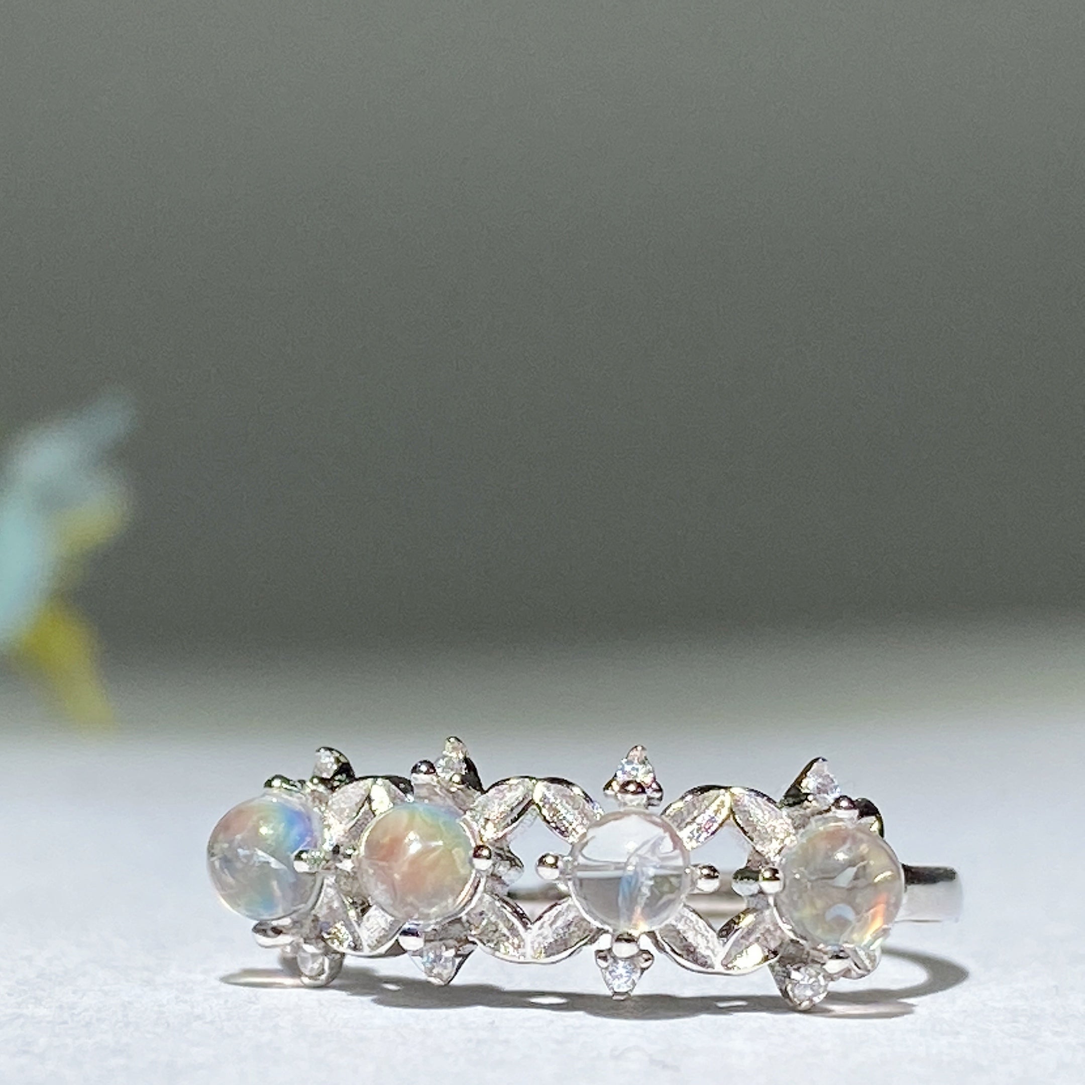 Sterling Silver Moonstone Ring with Healing Properties