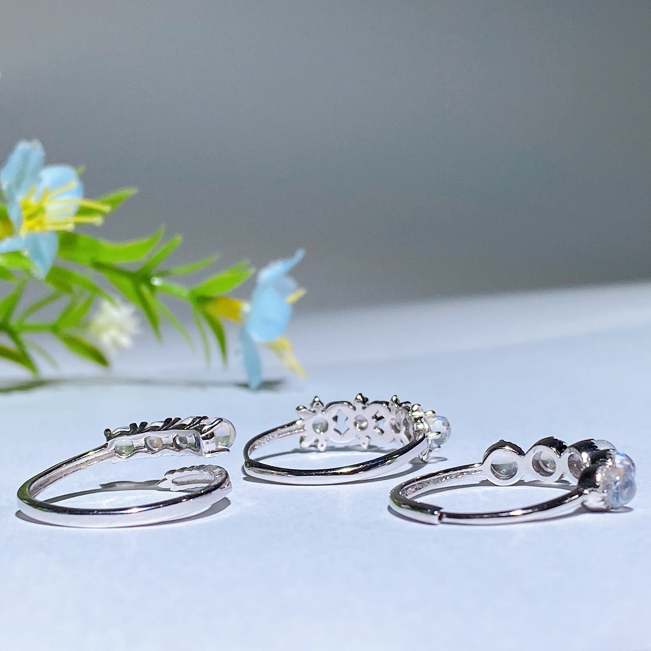 Sterling Silver Moonstone Ring with Healing Properties