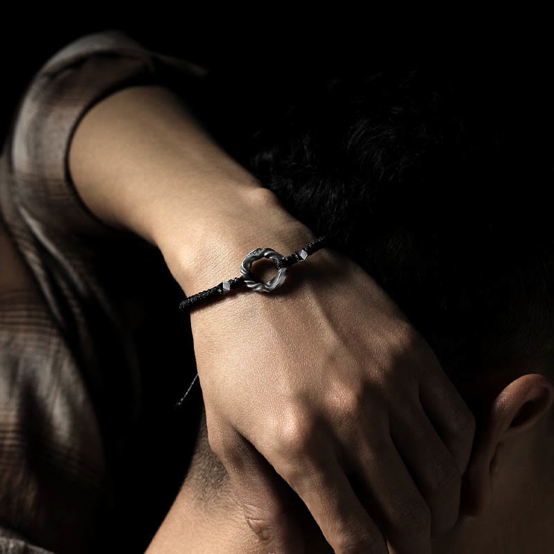 Sterling Silver Peace Buckle Protection Bracelet