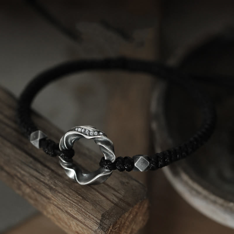 Sterling Silver Peace Buckle Protection Bracelet