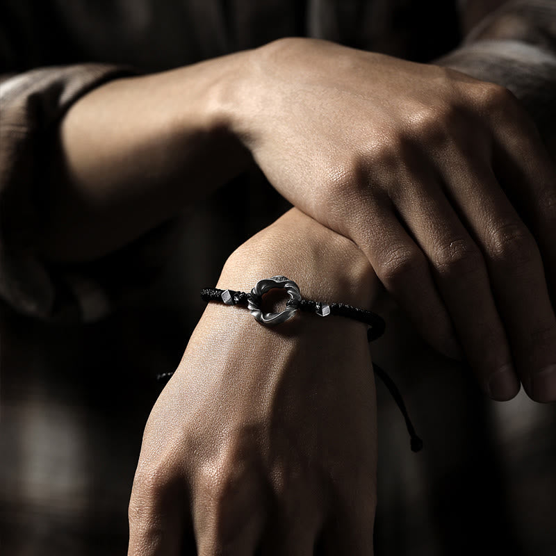 Sterling Silver Peace Buckle Protection Bracelet