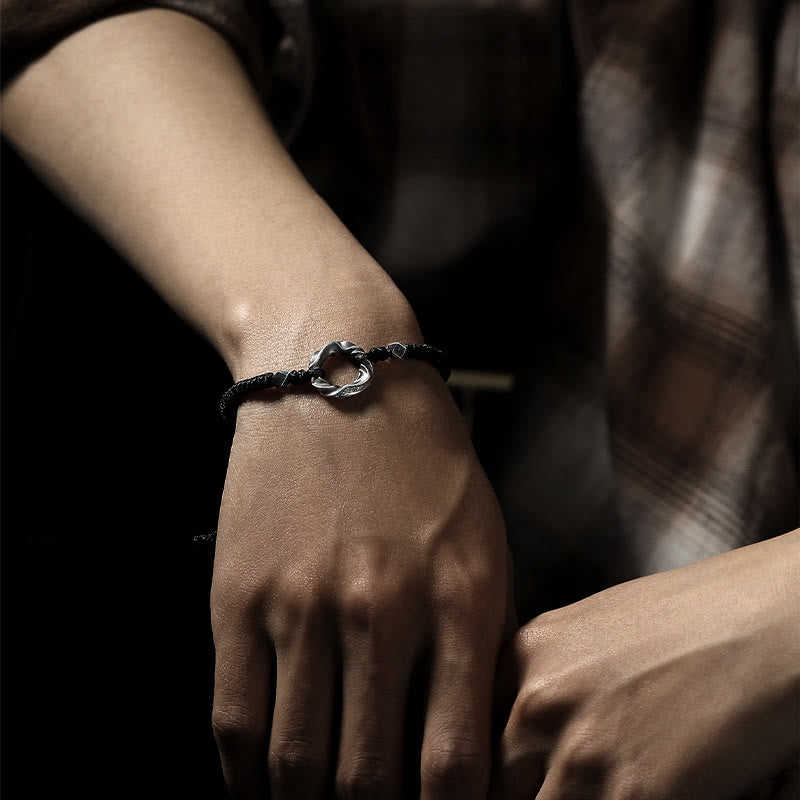 Sterling Silver Peace Buckle Protection Bracelet