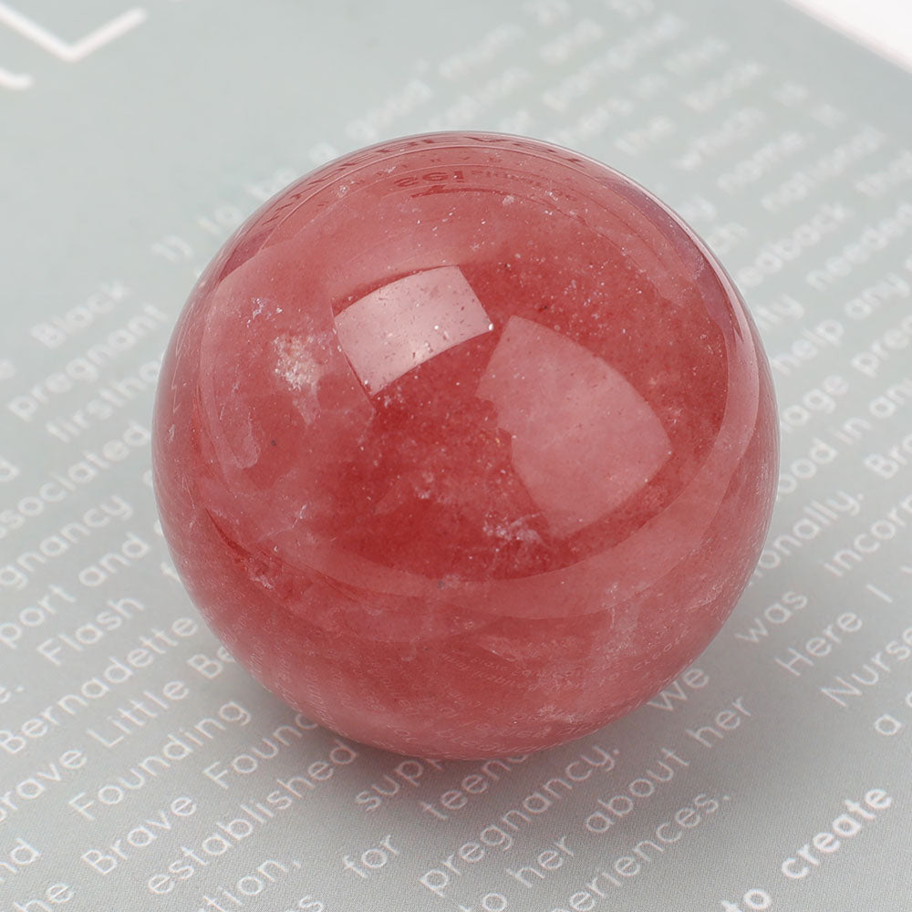 Strawberry Quartz Crystal Sphere 1.9 Inch for Healing