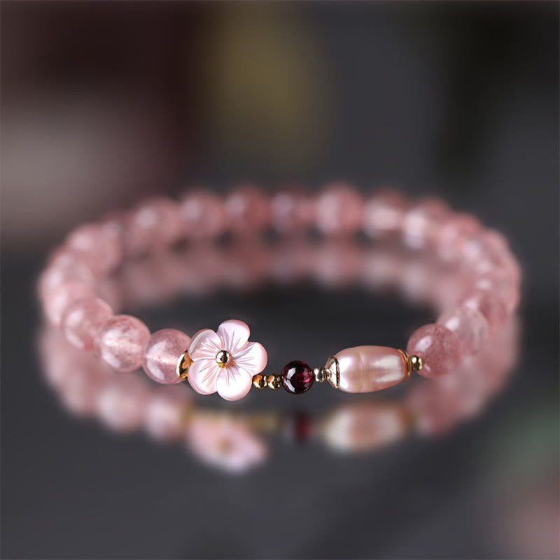 Strawberry Quartz Love Healing Bracelet for Heart Energy