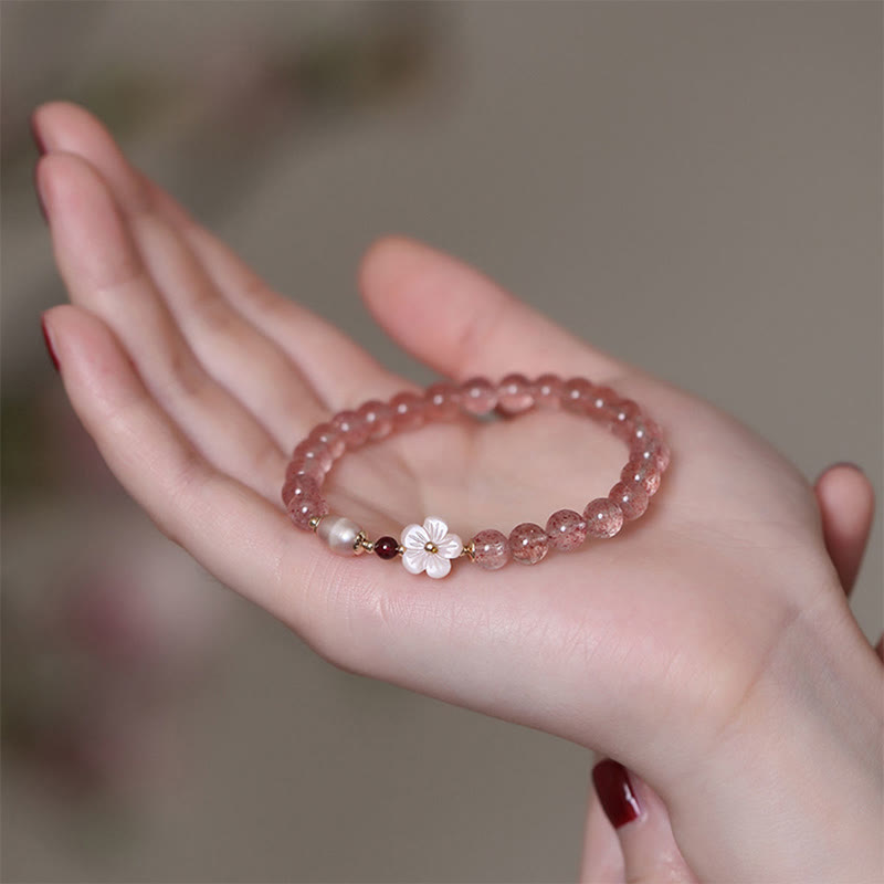 Strawberry Quartz Love Healing Bracelet for Heart Energy