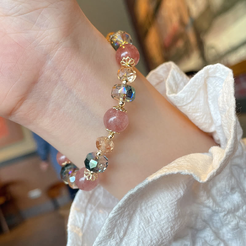 Strawberry Quartz Positive Bracelet for Love & Healing