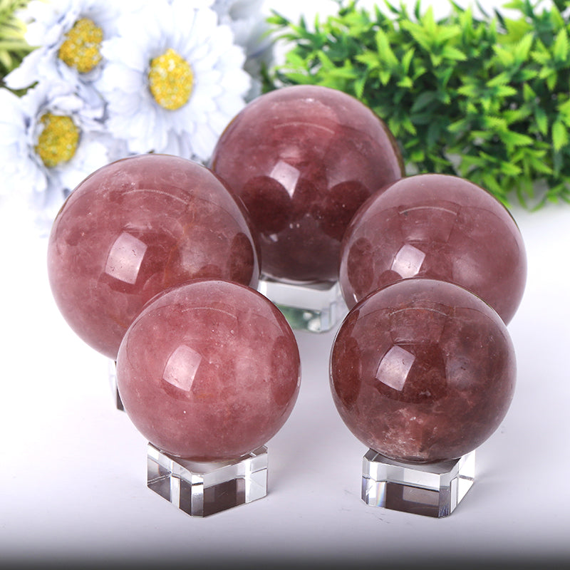 Strawberry Quartz Sphere 2.0"-4.5" Polished Crystal Ball