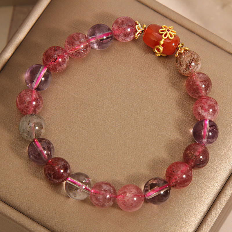 Super Seven Crystal Red Agate Positivity Bracelet