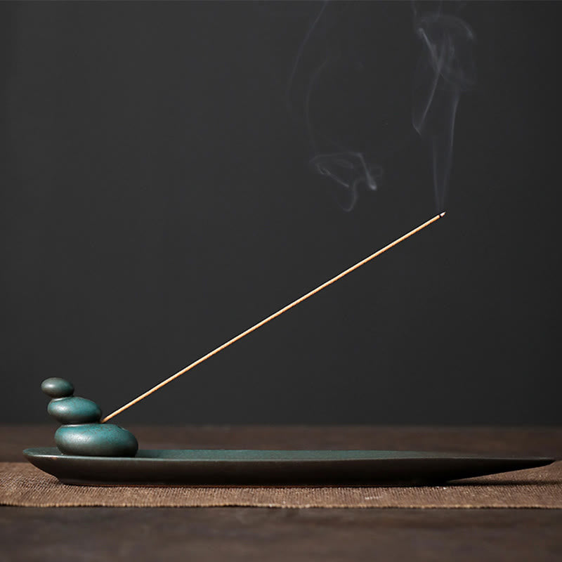 Three Stones Ceramic Incense Burner for Meditation Supplies