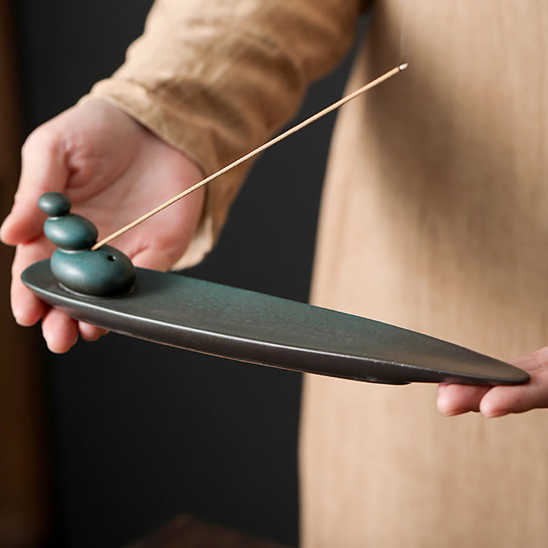 Three Stones Ceramic Incense Burner for Meditation Supplies