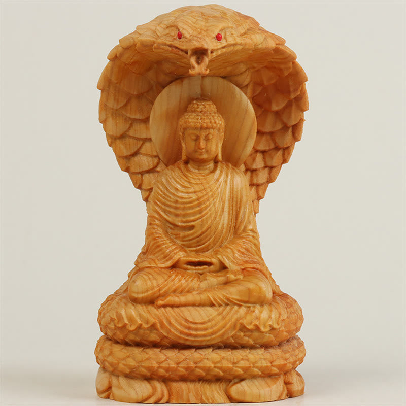 Thuja Sutchuenensis Wood Buddha Statue 12cm Protection Decoration