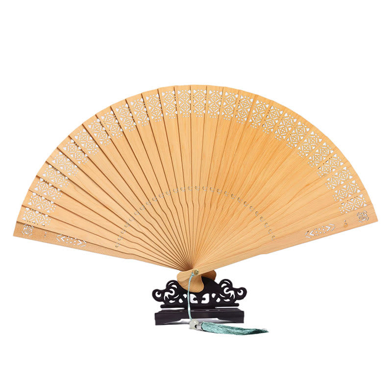 Thuja Sutchuenensis Wood Chinese Folding Fan 23cm Cultural Art