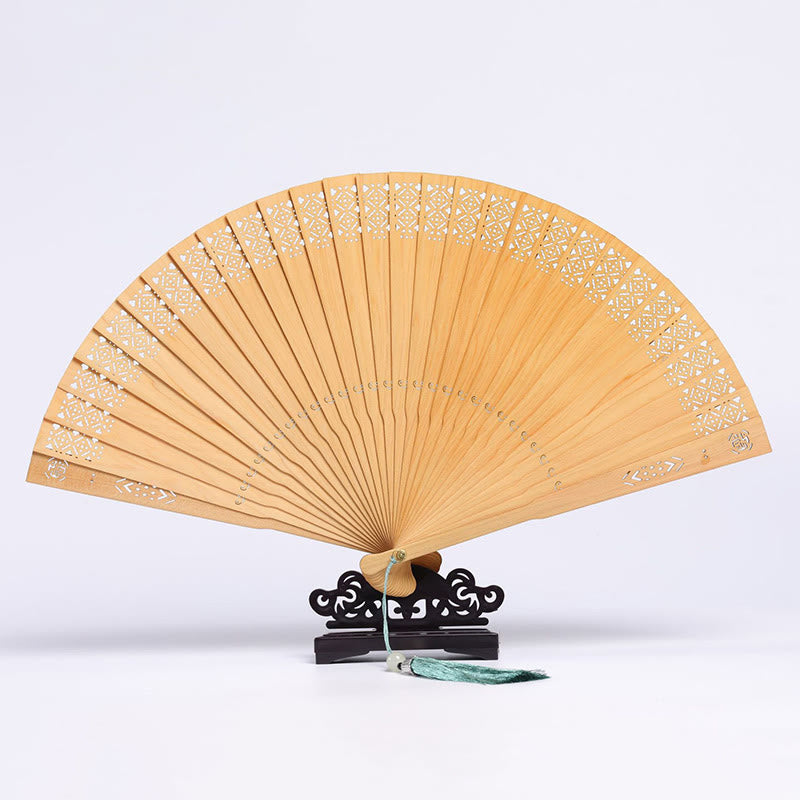 Thuja Sutchuenensis Wood Chinese Folding Fan 23cm Cultural Art