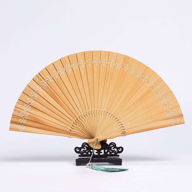 Thuja Sutchuenensis Wood Chinese Folding Fan 23cm Cultural Art
