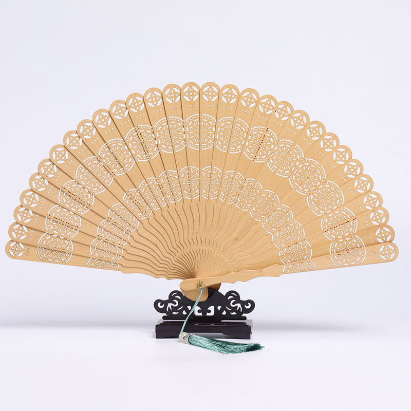 Thuja Sutchuenensis Wood Chinese Folding Fan 23cm Cultural Art