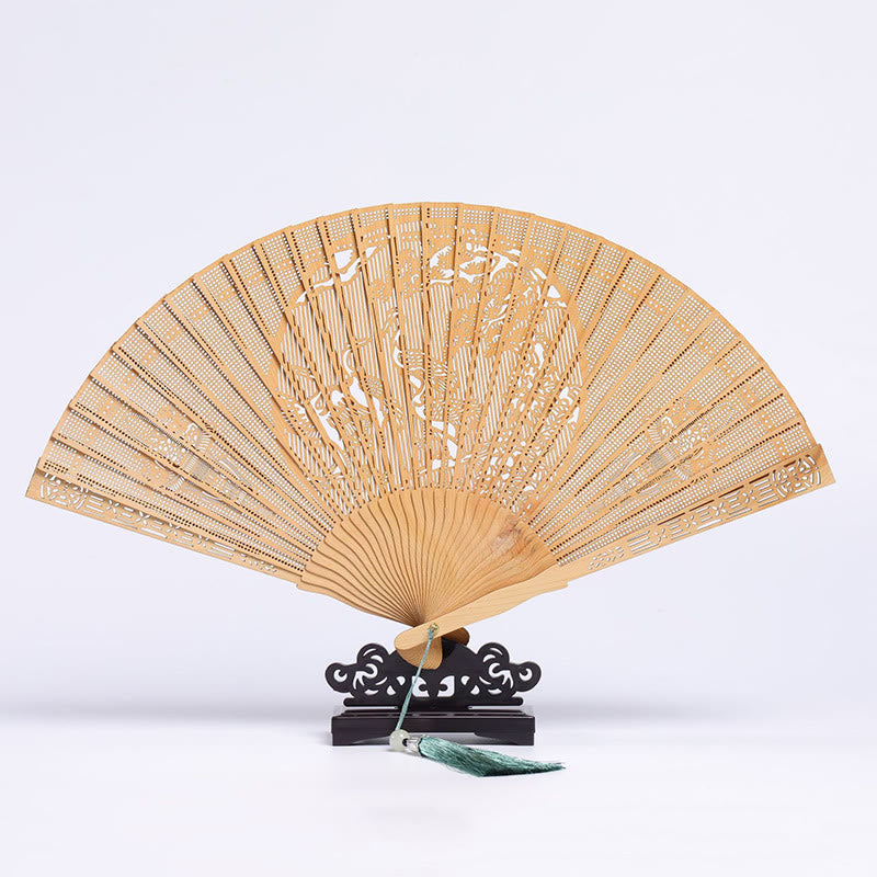 Thuja Sutchuenensis Wood Chinese Folding Fan 23cm Cultural Art