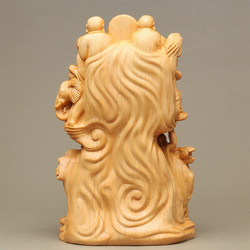 Thuja Sutchuenensis Wood Eighteen Arhats Buddha Statue