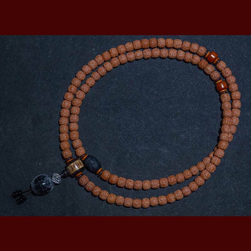 Tibet 108 Beads Bodhi Seed Zodiac Charm Mala Bracelet