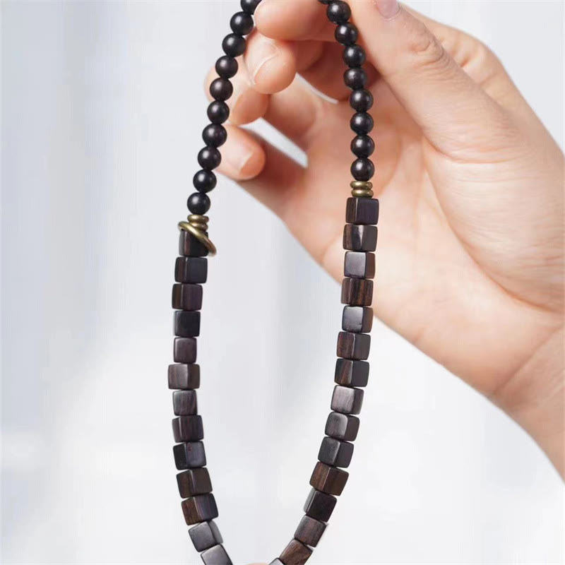 Tibet Ebony Wood Double Wrap Spiritual Bracelet for Peace