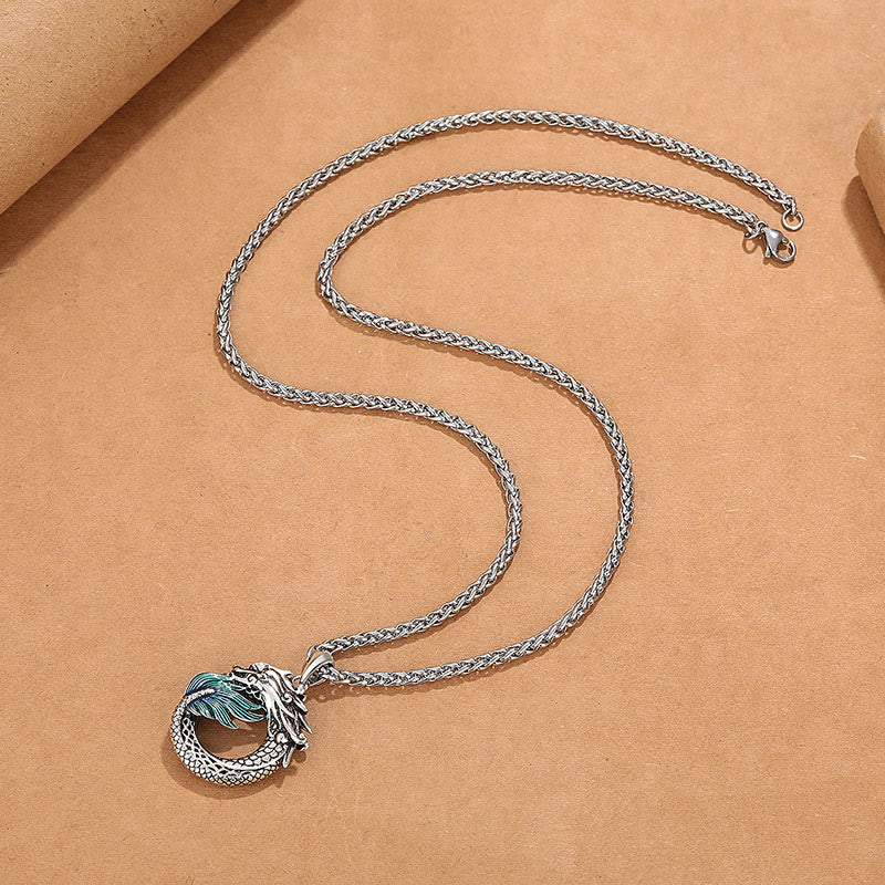 Tibetan Copper Dragon Strength Necklace 60cm Unisex