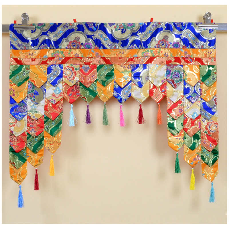 Tibetan Five Colors Prayer Altar Curtain Fabric 100x60cm