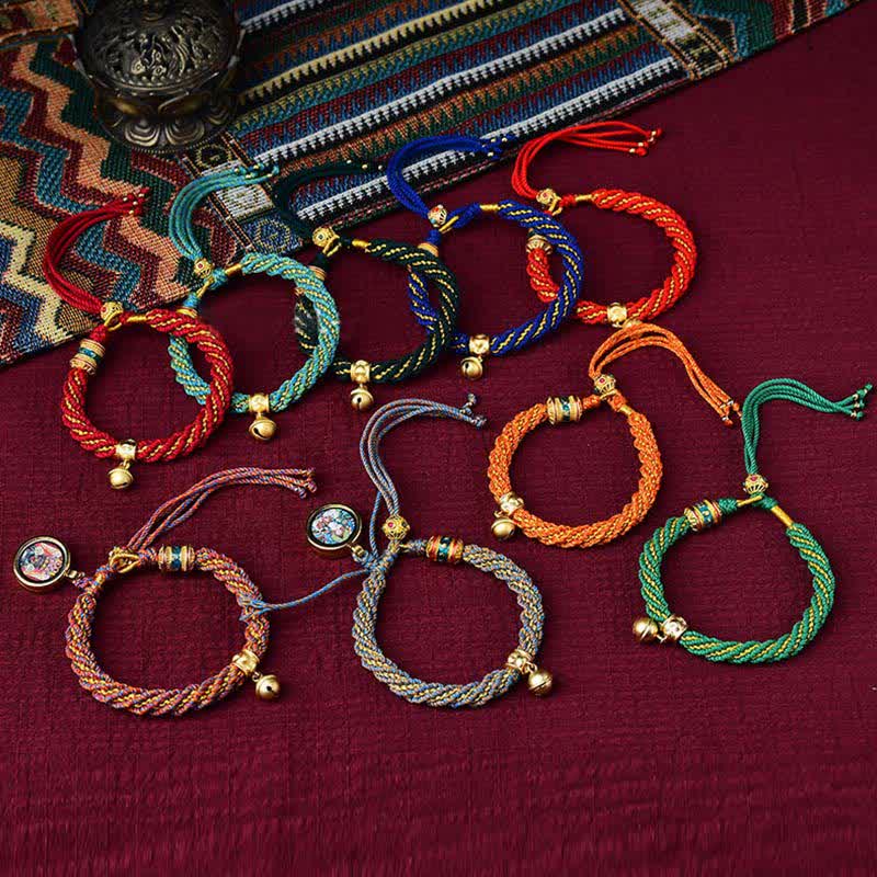 Braccialetto Portafortuna Rosso Cinese Tibetano - In Corda Di Cotone, Regolabile, Fatto A Mano, Per Yoga E Preghiera Buddhista