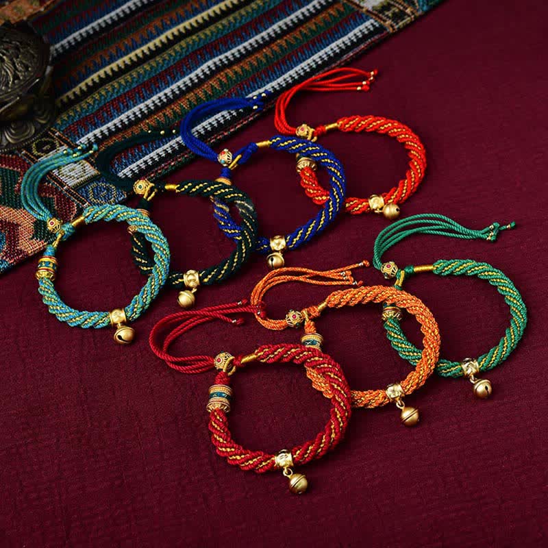 Tibetan Handmade Luck Protection Thangka Prayer Bracelet