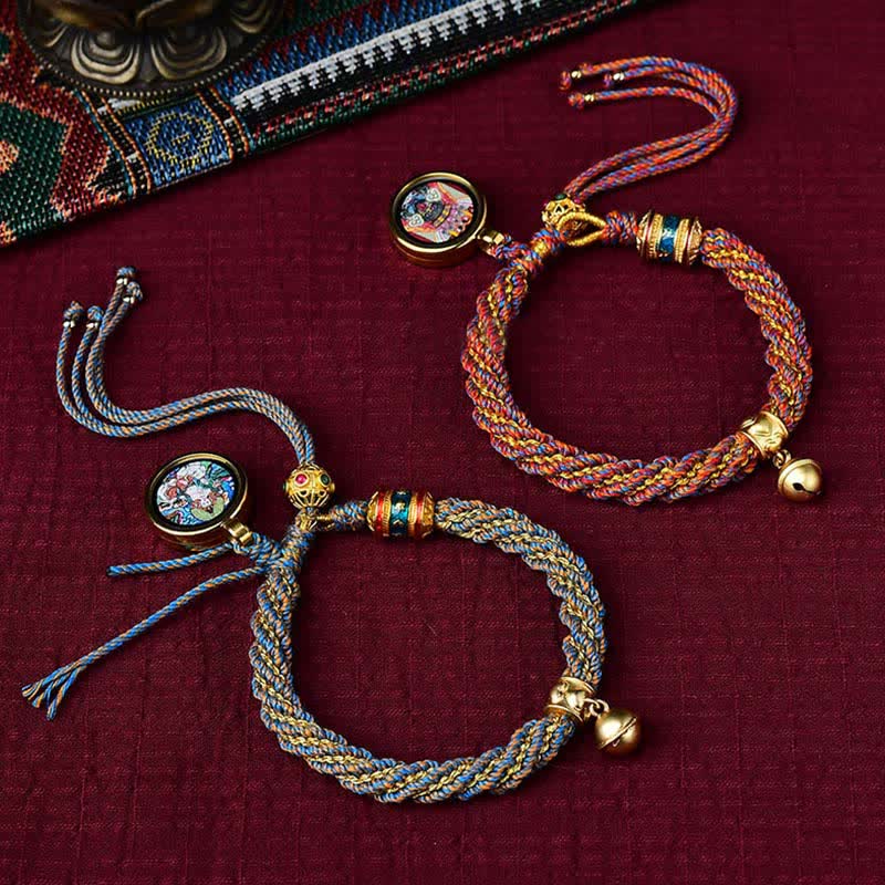 Tibetan Handmade Luck Protection Thangka Prayer Bracelet